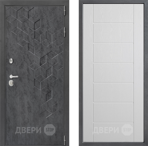 Входная металлическая Дверь Дверной континент ДК-3/713 ФЛ-Лайн Белое дерево в Дзержинском