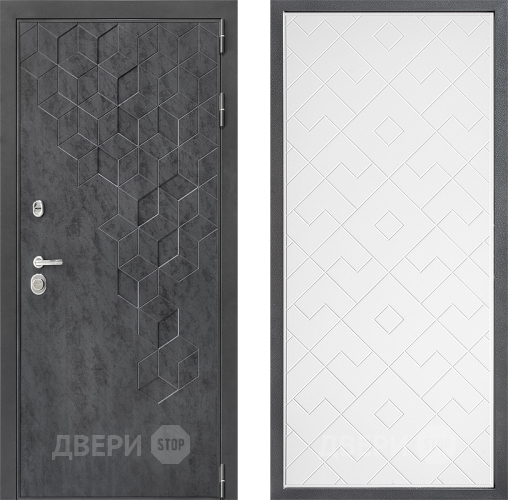 Входная металлическая Дверь Дверной континент ДК-3/713 ФЛ-Тиффани Белый софт в Дзержинском