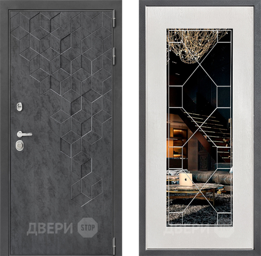 Дверь Дверной континент ДК-3/713 ФЛ-Тиффани Зеркало Белое дерево в Дзержинском