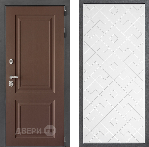 Входная металлическая Дверь Дверной континент ДК-3/729 ФЛ-Тиффани Белый софт в Дзержинском