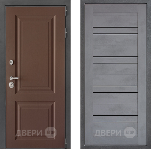 Входная металлическая Дверь Дверной континент ДК-3/729 ФЛ-49 Бетон серый в Дзержинском