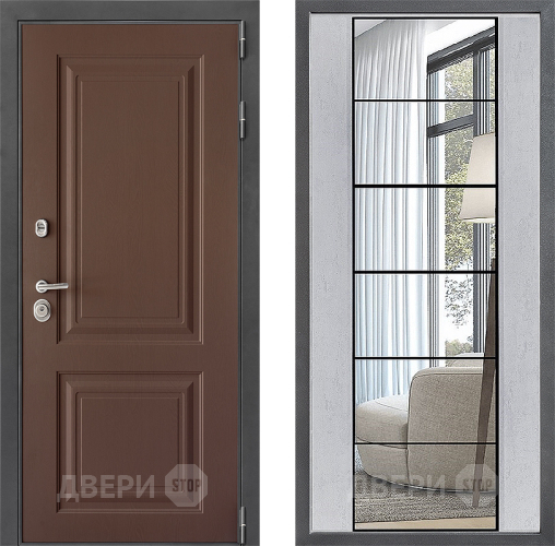 Дверь Дверной континент ДК-3/729 ФЛЗ-2 Зеркало Бетон светлый в Дзержинском
