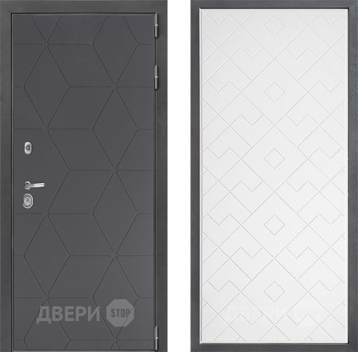 Входная металлическая Дверь Дверной континент ДК-3/744 ФЛ-Тиффани Белый софт в Дзержинском