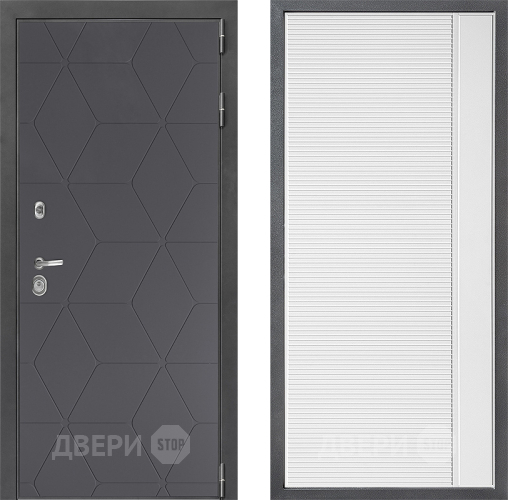 Входная металлическая Дверь Дверной континент ДК-3/744 ФЛ-757 Белое Стекло Софт милк в Дзержинском