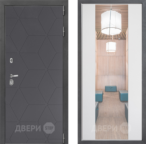 Дверь Дверной континент ДК-3/744 ФЛЗ-1 Зеркало Белый софт в Дзержинском