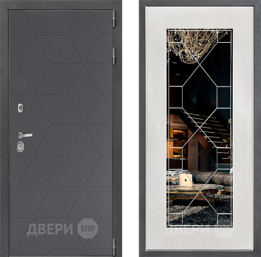 Дверь Дверной континент ДК-3/744 ФЛ-Тиффани Зеркало Белое дерево в Дзержинском