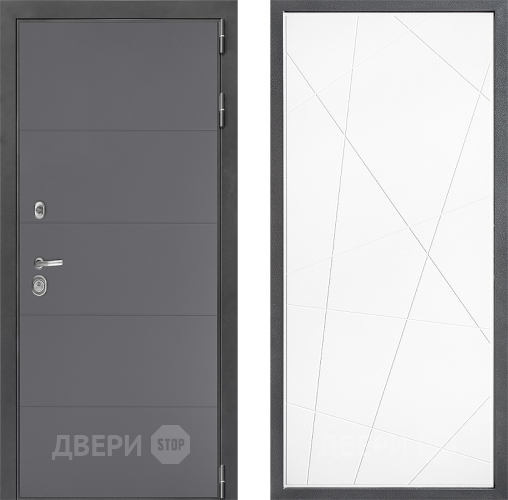 Входная металлическая Дверь Дверной континент ДК-3/649 ФЛ-655 Белый софт в Дзержинском