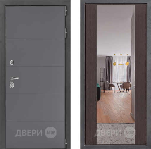 Входная металлическая Дверь Дверной континент ДК-3/649 ФЛЗ-1 Зеркало Венге в Дзержинском