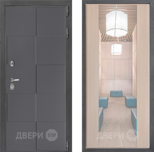 Входная металлическая Дверь Дверной континент ДК-3/606 ФЛЗ-1 Зеркало Капучино в Дзержинском