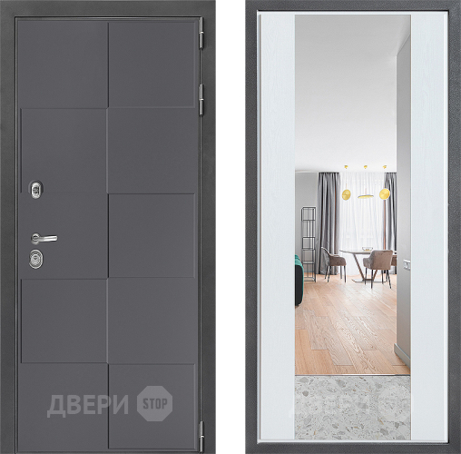 Дверь Дверной континент ДК-3/606 ФЛЗ-1 Зеркало Белое дерево в Дзержинском