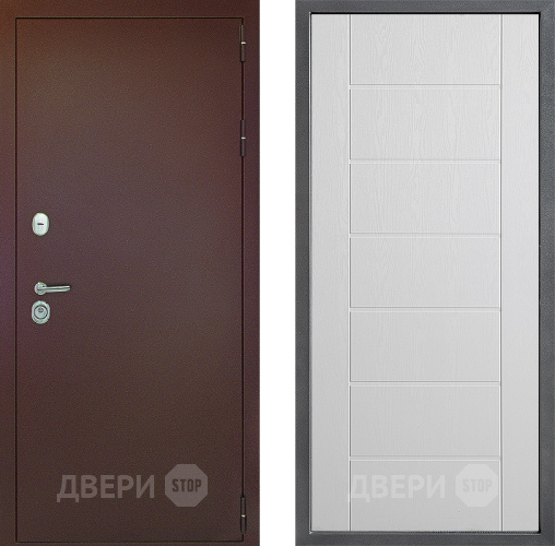 Входная металлическая Дверь Дверной континент Рубикон Медь Дизайн ФЛ-Лайн Белое дерево в Дзержинском