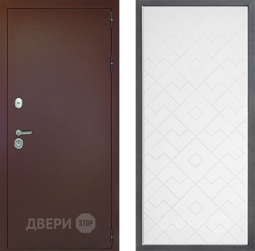 Входная металлическая Дверь Дверной континент Рубикон Медь Дизайн ФЛ-Тиффани Белый софт в Дзержинском