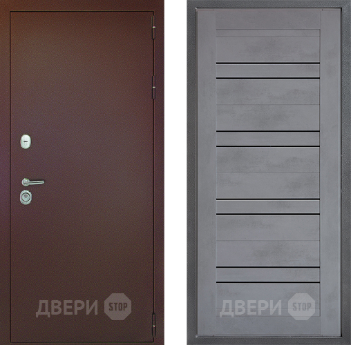 Входная металлическая Дверь Дверной континент Рубикон Медь Дизайн ФЛ-49 Бетон серый в Дзержинском