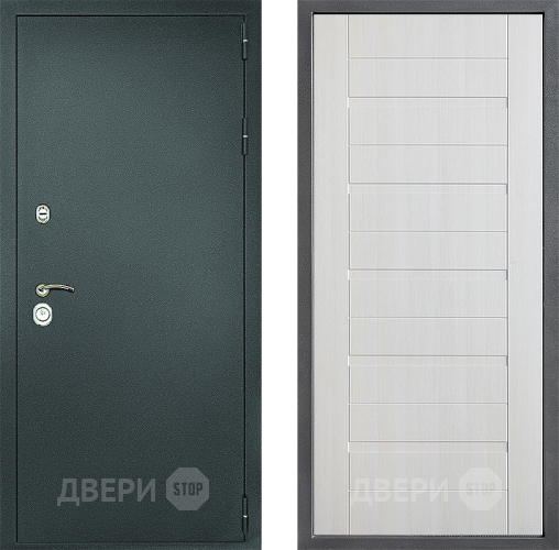 Входная металлическая Дверь Дверной континент Рубикон Серебро Дизайн ФЛ-70 Лиственница белая в Дзержинском
