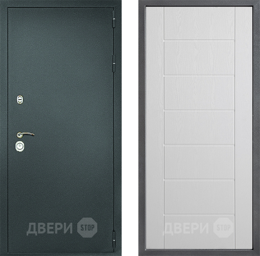 Дверь Дверной континент Рубикон Серебро Дизайн ФЛ-Лайн Белое дерево в Дзержинском