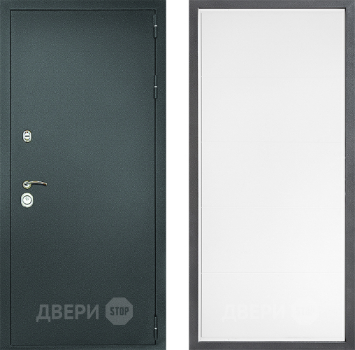 Входная металлическая Дверь Дверной континент Рубикон Серебро Дизайн ФЛ-649 Белый софт в Дзержинском