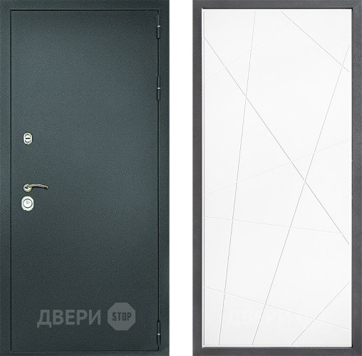 Входная металлическая Дверь Дверной континент Рубикон Серебро Дизайн ФЛ-655 Белый софт в Дзержинском