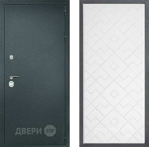 Входная металлическая Дверь Дверной континент Рубикон Серебро Дизайн ФЛ-Тиффани Белый софт в Дзержинском