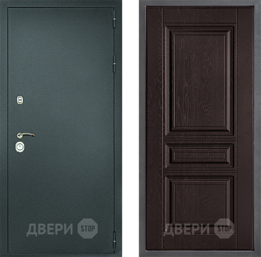 Входная металлическая Дверь Дверной континент Рубикон Серебро Дизайн ФЛ-243 Дуб шоколадный в Дзержинском