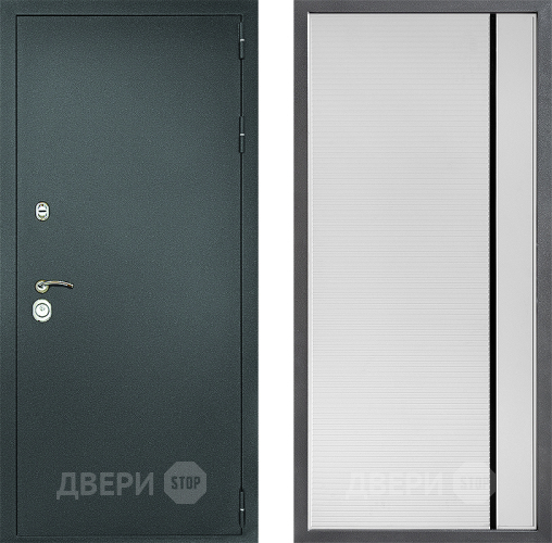 Дверь Дверной континент Рубикон Серебро Дизайн ФЛ-757 Черное Стекло Софт милк в Дзержинском