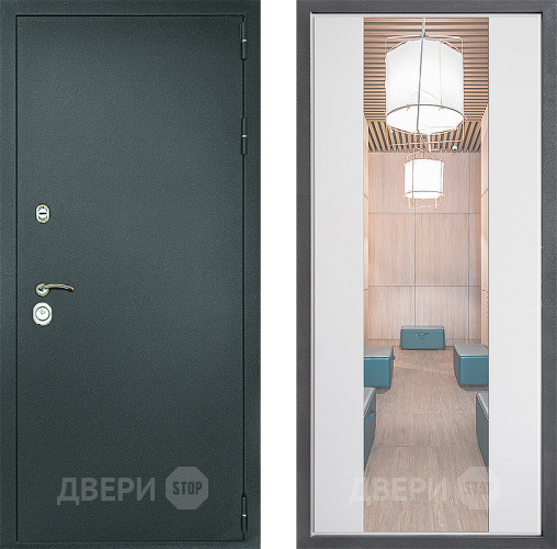 Дверь Дверной континент Рубикон Серебро Дизайн ФЛЗ-1 Зеркало Белый софт в Дзержинском