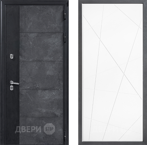 Входная металлическая Дверь Дверной континент ДК-15 Бетон ТЕРМО ФЛ-655 Белый софт в Дзержинском