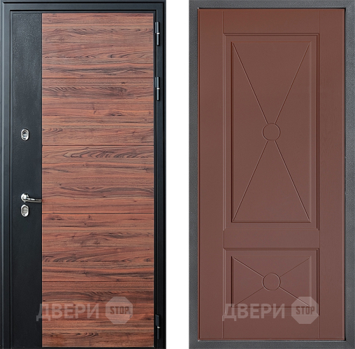 Входная металлическая Дверь Дверной континент ДК-15 Красное Дерево ТЕРМО ФЛ-617 Ясень шоколадный в Дзержинском