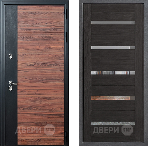 Входная металлическая Дверь Дверной континент ДК-15 Красное Дерево ТЕРМО ФЛ-47 Венге в Дзержинском