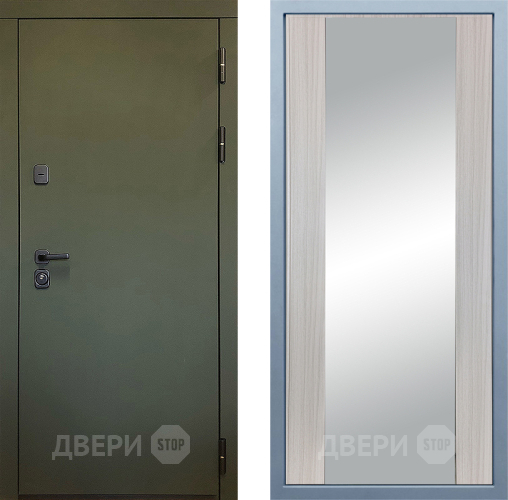 Входная металлическая Дверь Дива МД-61 Д-15 Зеркало Сандал белый в Дзержинском