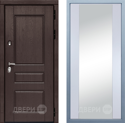Входная металлическая Дверь Дива МД-90 Д-15 Зеркало Белый в Дзержинском