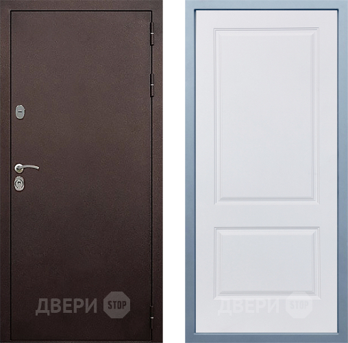 Входная металлическая Дверь Дива МД-40 Медь Д-7 Белый в Дзержинском