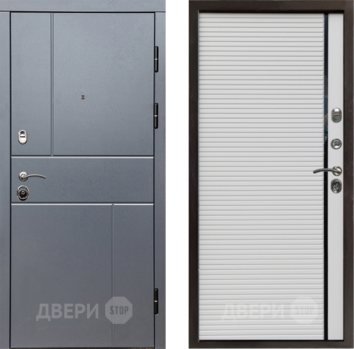 Входная металлическая Дверь Престиж Горизонт Грэй Porte Белый в Дзержинском