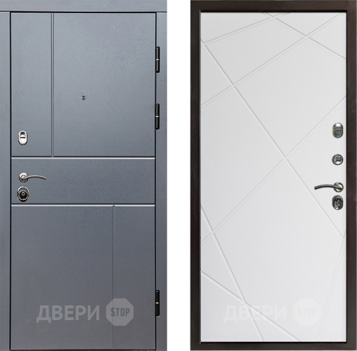 Входная металлическая Дверь Престиж Горизонт Грэй Лучи Бетон белый в Дзержинском