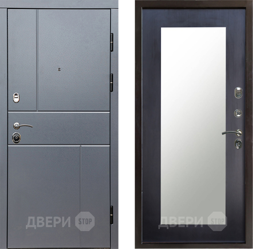 Входная металлическая Дверь Престиж Горизонт Грэй Зеркло Пастораль Венге в Дзержинском