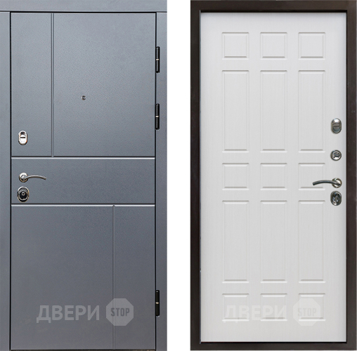 Входная металлическая Дверь Престиж Горизонт Грэй Спарта Лиственница белая в Дзержинском