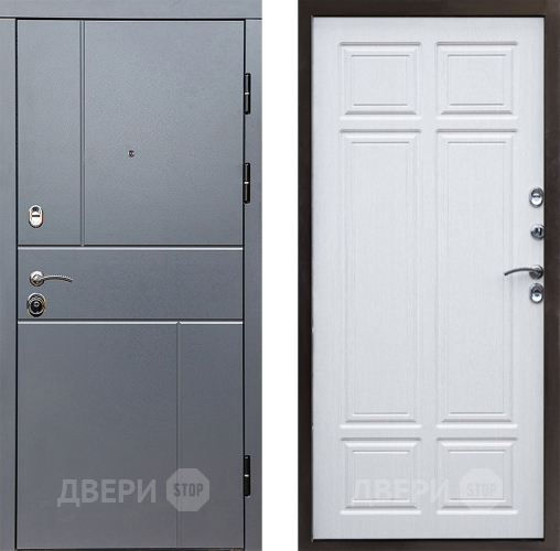 Входная металлическая Дверь Престиж Горизонт Грэй Премиум Лиственница белая в Дзержинском