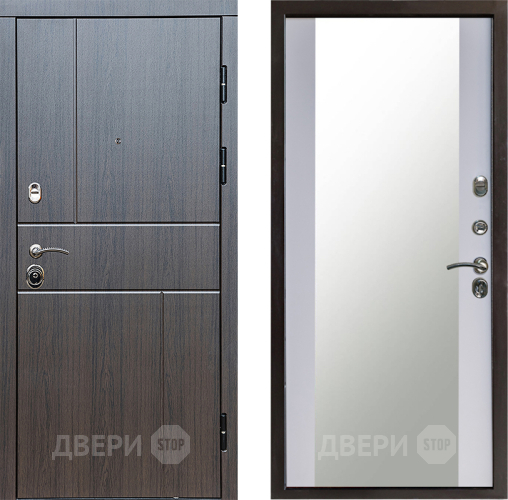 Входная металлическая Дверь Престиж Горизонт Венге Зеркало Белый софт в Дзержинском