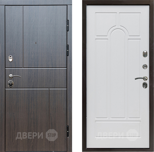 Входная металлическая Дверь Престиж Горизонт Венге Арка Белое дерево в Дзержинском