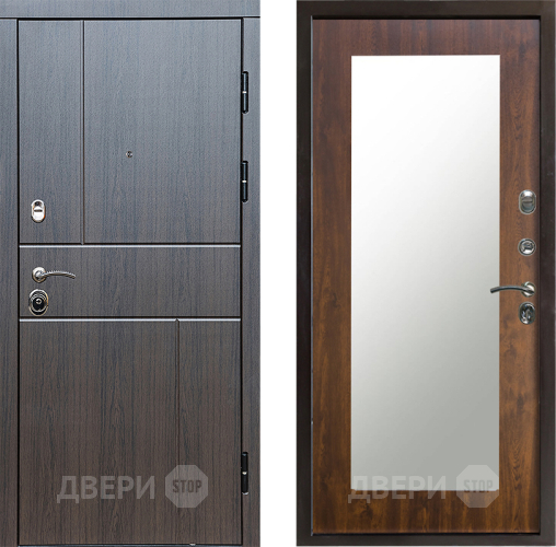 Входная металлическая Дверь Престиж Горизонт Венге Зеркло Пастораль Дуб в Дзержинском