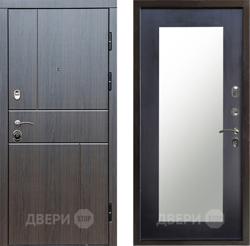Входная металлическая Дверь Престиж Горизонт Венге Зеркло Пастораль Венге в Дзержинском