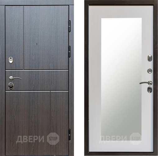 Входная металлическая Дверь Престиж Горизонт Венге Зеркло Пастораль Лиственница белая в Дзержинском