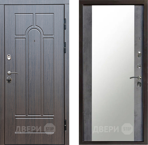 Входная металлическая Дверь Престиж Арка Зеркало Бетон темный в Дзержинском