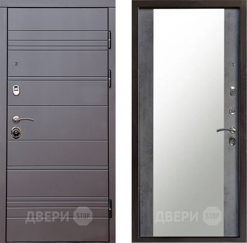 Дверь Престиж Линия Браун Зеркало Бетон темный в Дзержинском