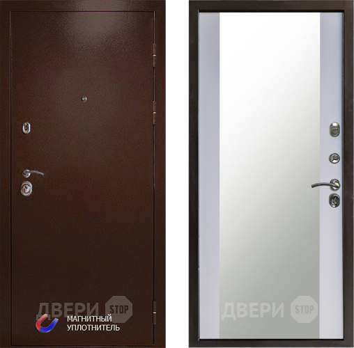 Дверь Престиж Медь Зеркало Белый софт в Дзержинском
