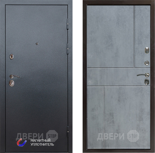 Входная металлическая Дверь Престиж Графит Горизонт Бетон темный в Дзержинском