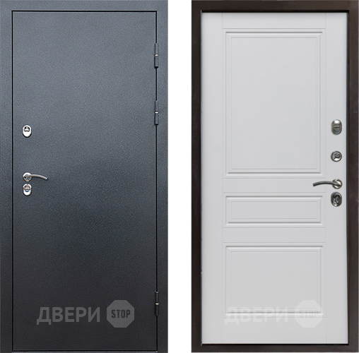 Входная металлическая Дверь Престиж TERMO с терморазрывом Снегирь Серебро Классика Белый матовый в Дзержинском
