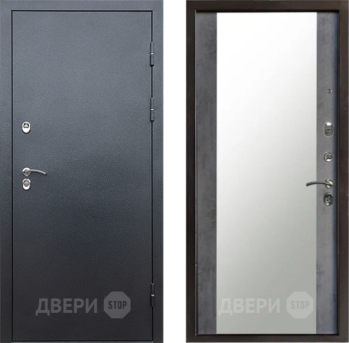 Дверь Престиж TERMO с терморазрывом Снегирь Серебро Зеркало Бетон темный в Дзержинском