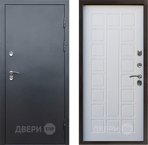 Входная металлическая Дверь Престиж TERMO с терморазрывом Снегирь Серебро Престиж Белое дерево в Дзержинском