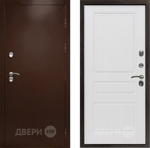 Входная металлическая Дверь Престиж TERMO с терморазрывом Снегирь Медь Классика Белое дерево в Дзержинском