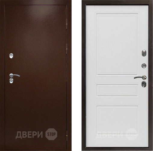 Входная металлическая Дверь Престиж TERMO с терморазрывом Снегирь Медь Классика Лиственница белая в Дзержинском